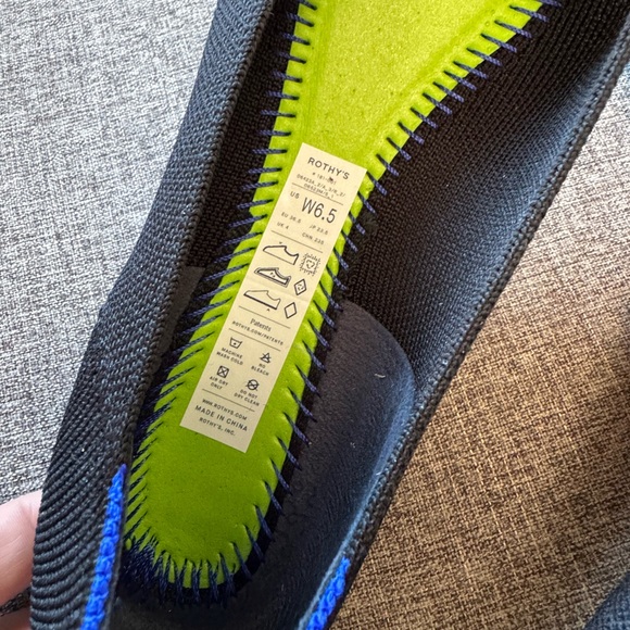 NWOT Rothy’s The Ballet Flat Black Knit Bow Flats Shoes - Picture 7 of 9